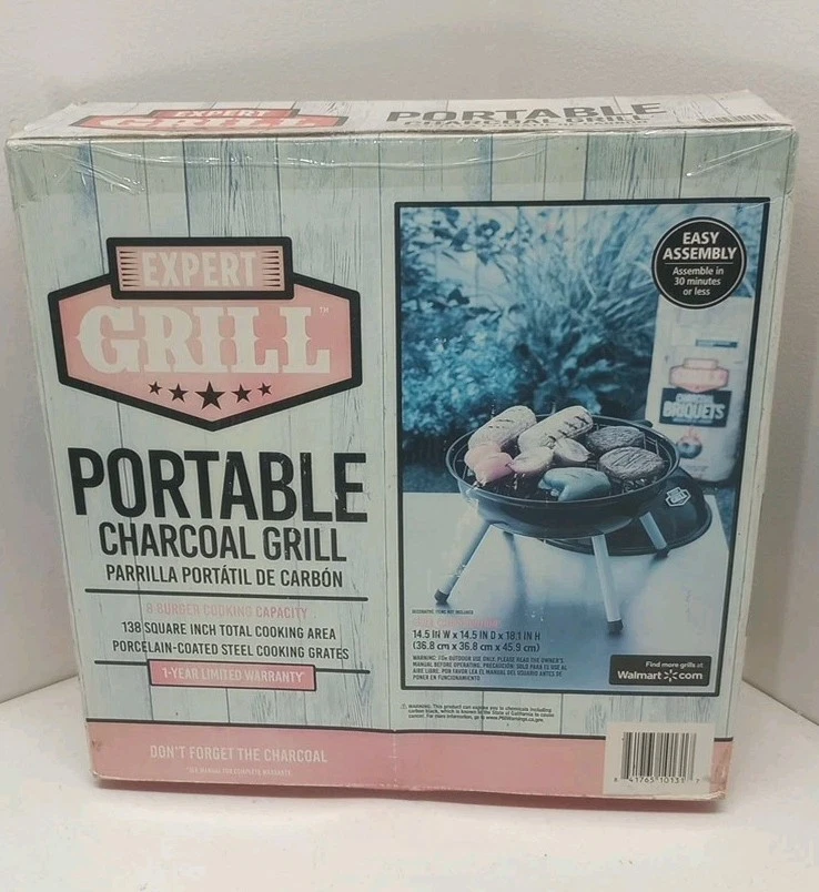 EXPERT GRILL PORTABLE CHARCOAL GRILL 138 Square Inch Cooking.8 Burgers Capacity
Opens in a new windo