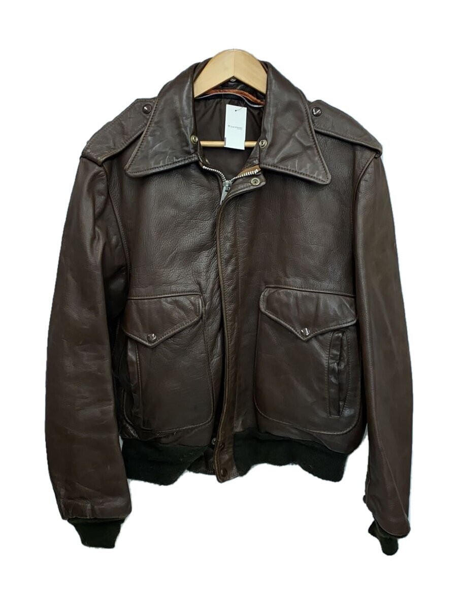 Leather Jacket Blouson/44/Leather/Brw/Plain 3411