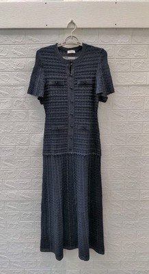 New Sandro Rhinestone Knit Maxi Dress Embellished With Rhinestone Sz 6 (38)