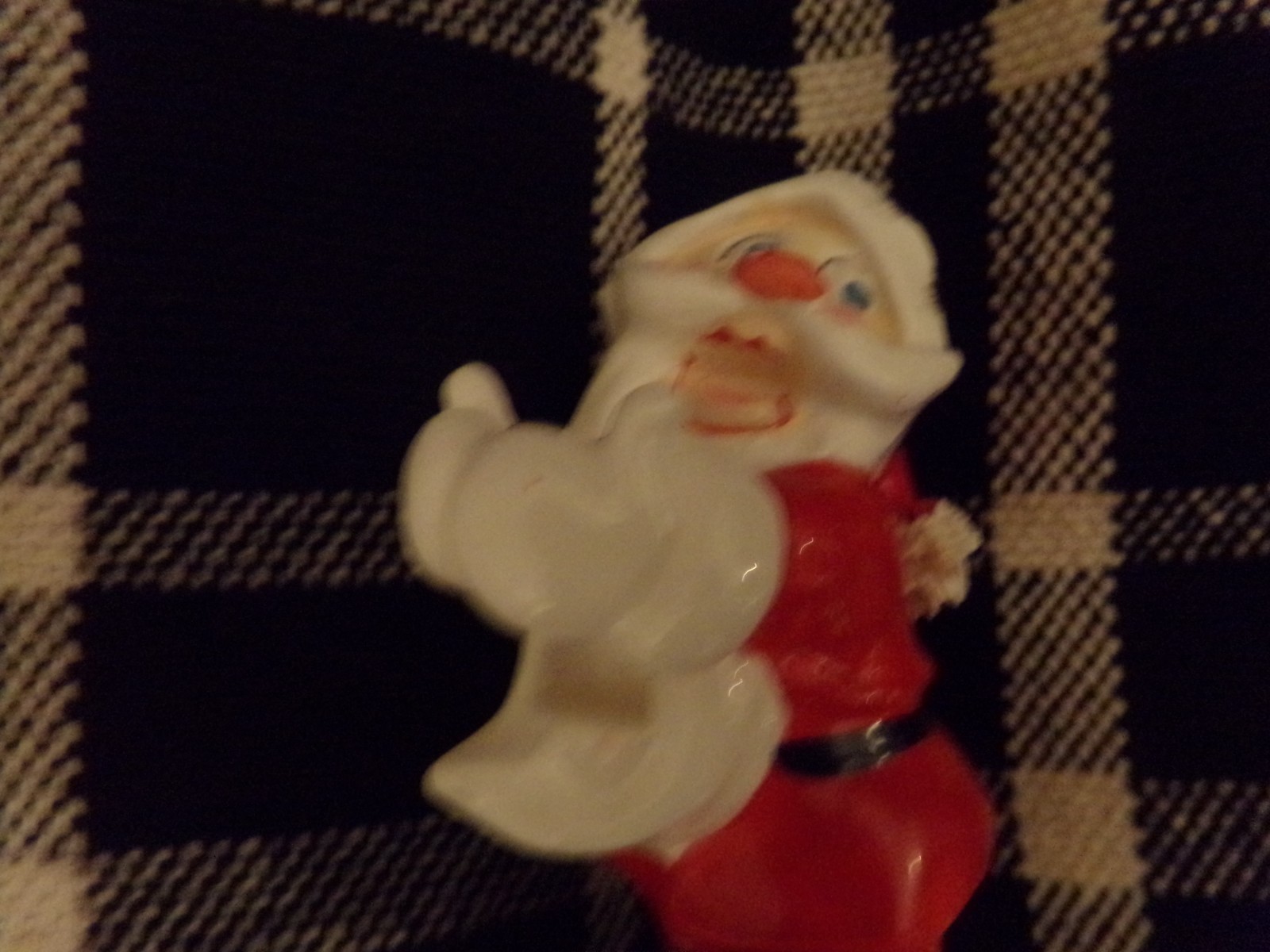 2 Vintage Kreiss Psycho Ceramics Santa Claus candle huggers