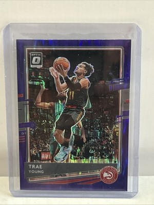 2020 Donruss Optic Trae Young #2 Purple Shock Prizm Atlanta Hawks Well Center
