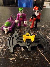 DC Comics Universe Batman Toy Lot Joker Harley Quinn Jokermobile Glider