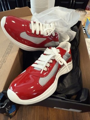 PRADA America's Cup Sneakers Red Brand New Authentic With Box Size 7