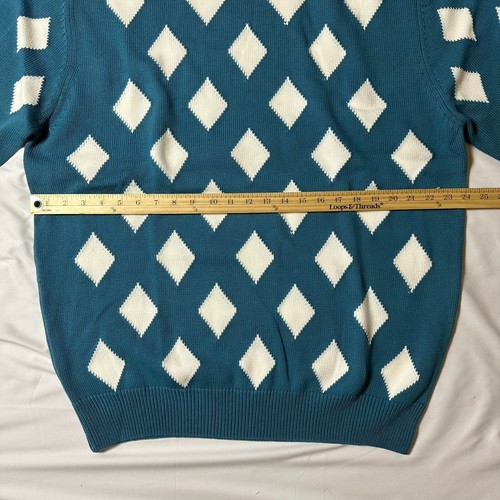 Bogey Boys Diamond Argyle Golf Sweater Mens 3XL Green White Crewneck NEW. - Picture 5 of 8