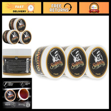 Strong Hold Hair Pomade 4 oz, 3 Pack - Water-Based, Flake-Free, Easy Wash, Mediu