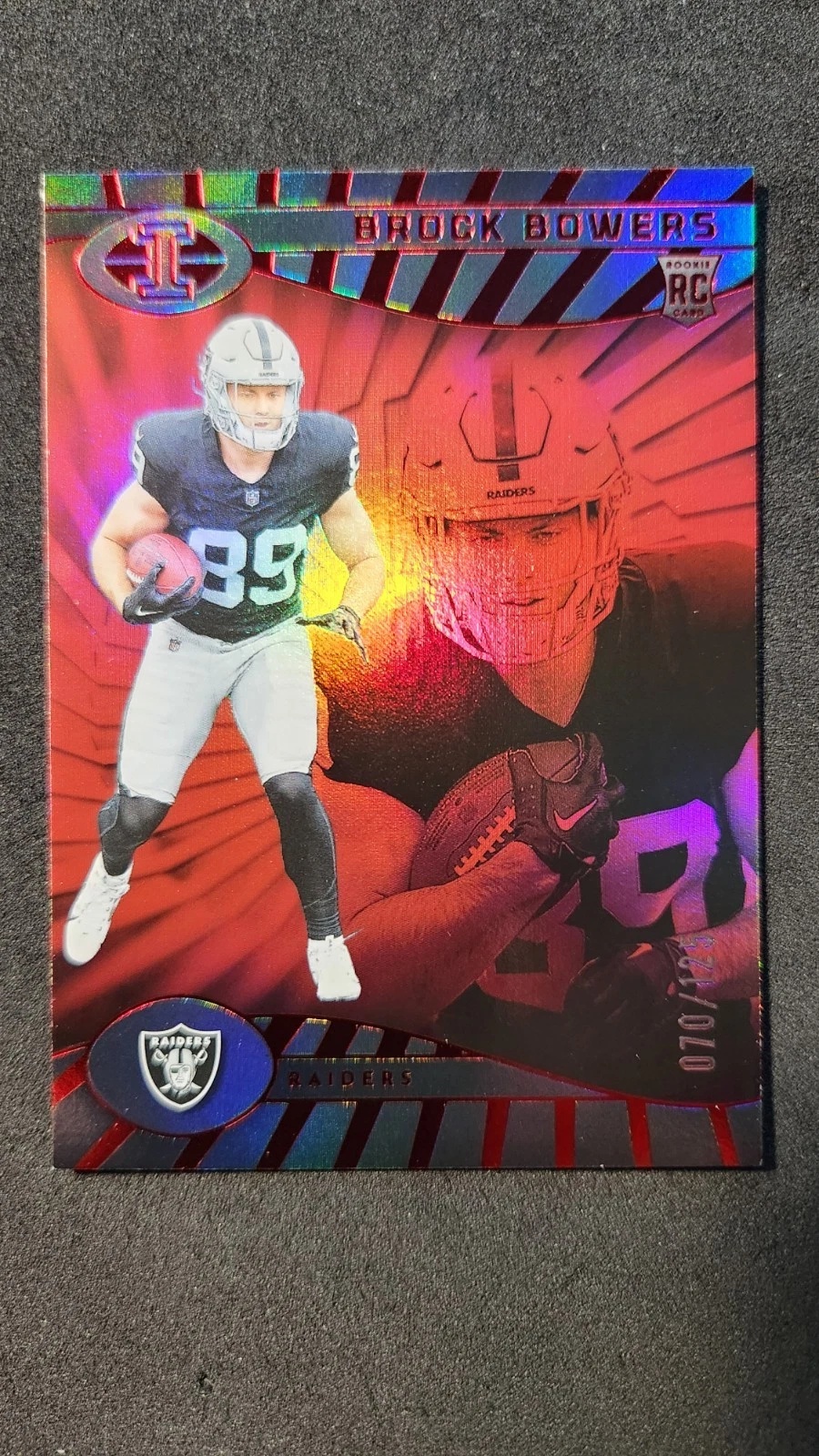 2024 Panini Illusions - Brock Bowers #47 Trophy Collection Ruby /125 (RC)