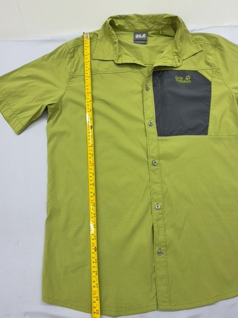 Jack Wolfskin Mens Shirt Lime Green Nylon Button Down Size M View 5