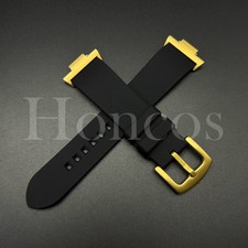 Replacement Black Rubber Watch Strap Fits for Tissot PRX Quick Release Adapter