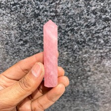 Natural Rose Quartz Crystal Point Light Pink Polished Pencil Wand Healing 3 Inch