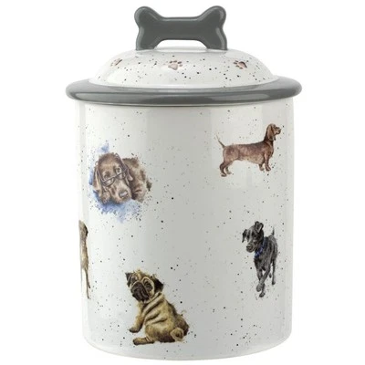 Tarro de porcelana Wrendale para perros de Hannah Dale Royal Worcester altura 19 cm