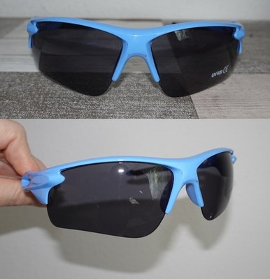 Sonnenbrille UV400 Kat. 3 Fahrrad Sport verspiegelt blau Etui +Zubehör Gebraucht