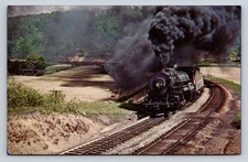 Western Maryland Railroad Big Curve at Corriganville Photochrome Postcard