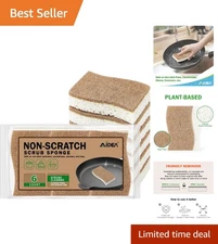 Versatile Non-Scratch Cellulose Sponges, 6 Count for Kitchen & Bath Cleaning