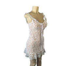 NWT Women S Haute Rogue Urban Outfitters White Lace Overlay Floral Mini Dress