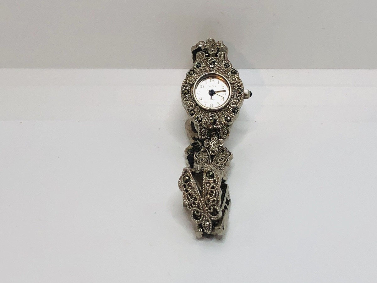 Vintage Marcasite Pieve Nicol Ladies Watch Works Pierre Nicol Vintage Ladies King of Spades | Delman Watch main image 2