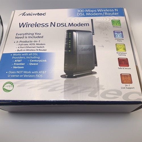 Actiontec GT784WN Wireless N DSL Modem Router 300 Mbps 4 Ethernet Ports