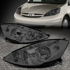 For 06-10 Toyota Sienna Smoked Housing Clear Corner Halogen Headlight Head Lamps