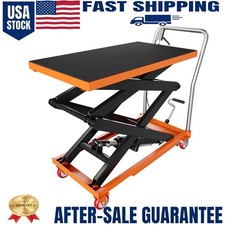Hydraulic Double Scissor Lift Table Cart 330lbs Capacity 11.5-50 Lifting Height