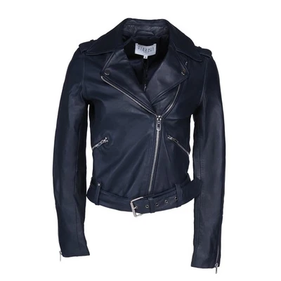 CLAUDIE PIERLOT Jacke Lederjacke Lammleder 113C2E19 Blau Gr. 36 S Ganzjährig - Bild 1 von 4