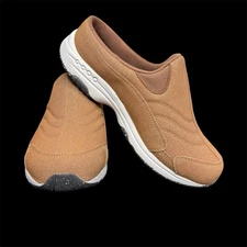 Easy Spirit Traveltime Brown 9WW Slip On Mule Shoe 9 Extra Wide Loafer Comfort