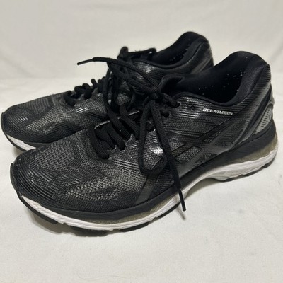 ASICS Gel Nimbus 19 Women's Running Shoes Size 8 Black Gray Style T750N Sneakers