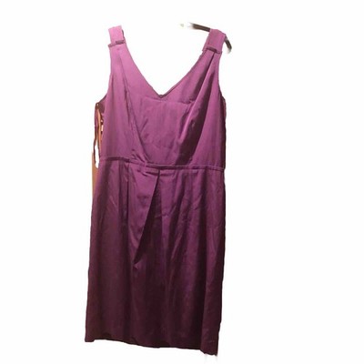 Size 14 Talbot s NWT Solid Purple Ponte Stretch Pleated A-Line Lined Dress