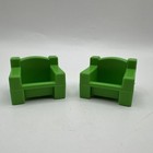 Playskool 1984 Sesame Street 1-2-3 Playset Furniture CBS Chairs Vintage Green