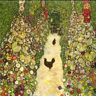 Gustav Klimt Signed Oil Painting on Canvas in Art Nouveau 