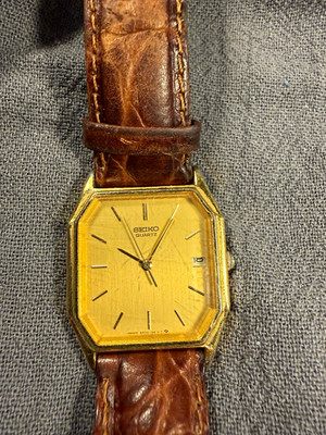 Vintage Seiko Quartz 6532-5280 Gold Tone Dress Watch Japan 5D1483 Untested