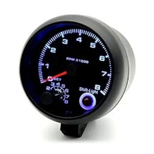 Tachometer Gauge, 3.75'' Car Universal Black Tachometer Gauge Blue Inter Shift L