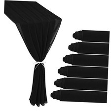 Pack 10Ft Chiffon Table Runner 29x120 Inches Sheer Fabric Table Runner 6 Black
