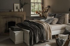 White Double Bed 4FT6, Wooden Bed Frame. Quality Bedroom Furniture GAINSBOROUGH