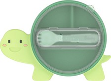 Silicone Suction Plates for Toddlers with Lid  Spork  BPA-Free