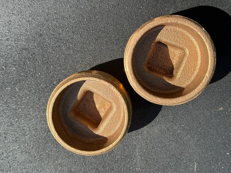 LOT { 2} * RED Brass pipe 3" Cleanout/Plug Threaded Brass Square Head Heavy Duty - Image 4 of 4