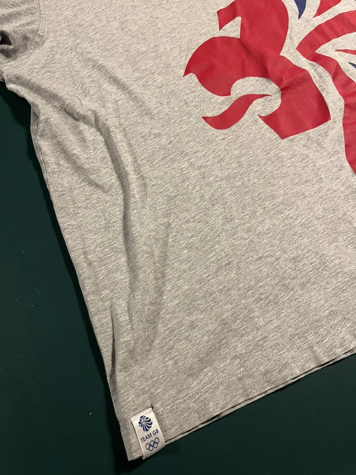 Команда GB Великобритании Олимпийских игр официальный логотип футболка большой серый Англии Великобритании лев - Изображение 4 из 4