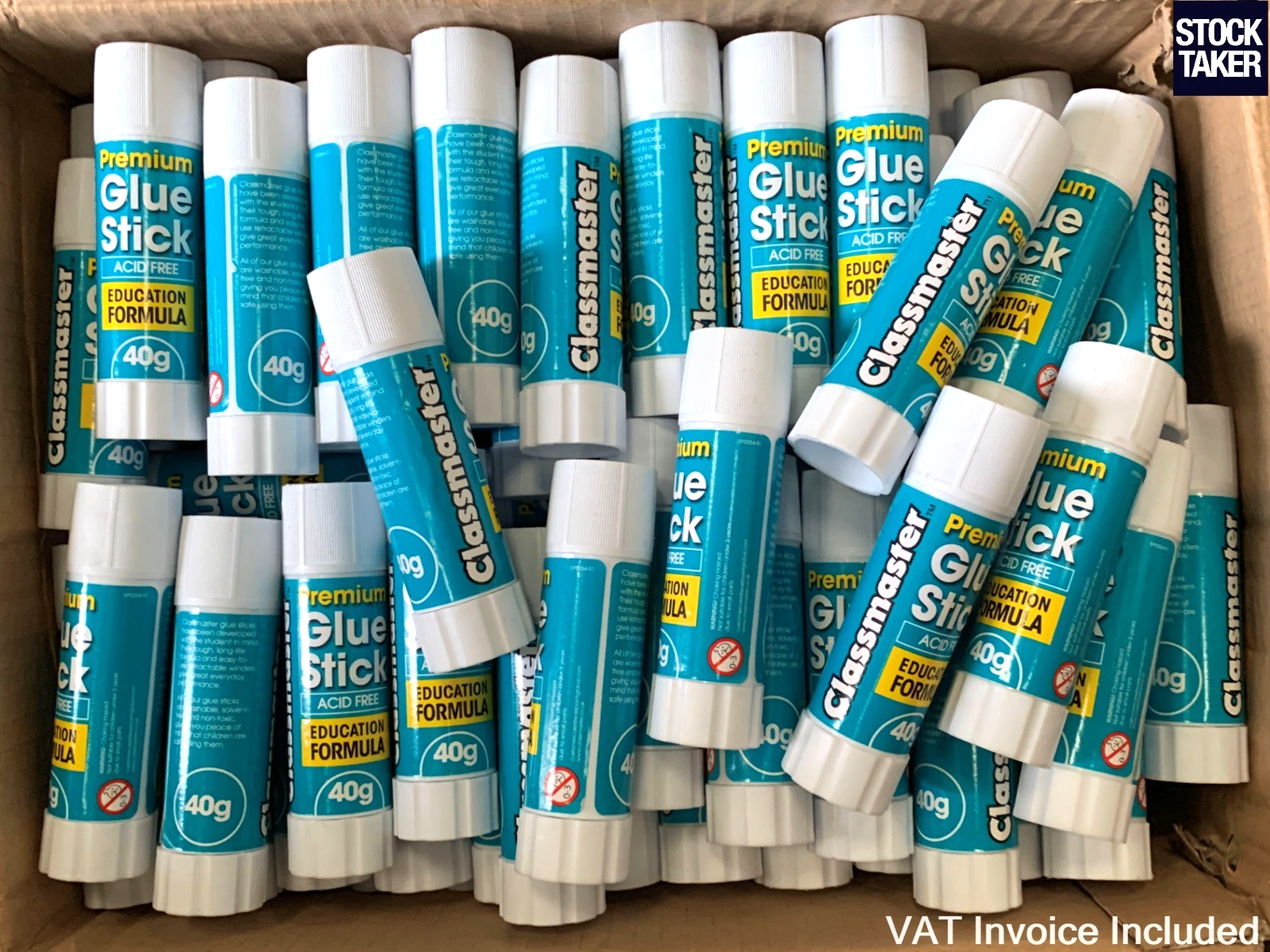 100x Glue Sticks 40g Safe Child-Friendly Bulk Buy for Schools Classrooms Office