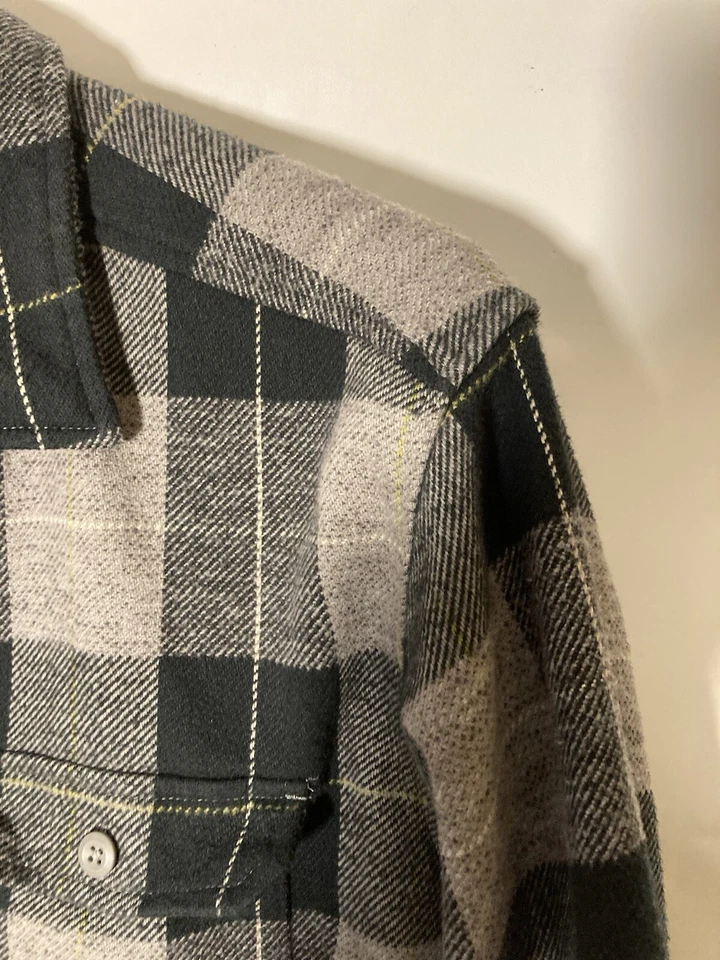 Camisa de franela MOUNTAIN HARDWEAR para hombre XL Plusher Hvy Duty-negro gris tartán a cuadros Foto 4 de 4