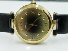 Marc Jacobs MJ1409 Dotty Gold To Black Gradient Dial Leather Strap Women's Watch