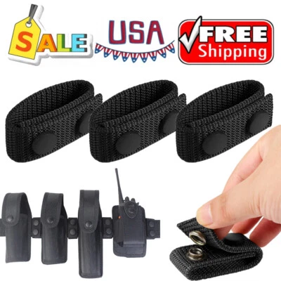 4xBlack Tactical Belt Buckle Heavy Duty Nylon Outdoor Strap Military Belt Keeper