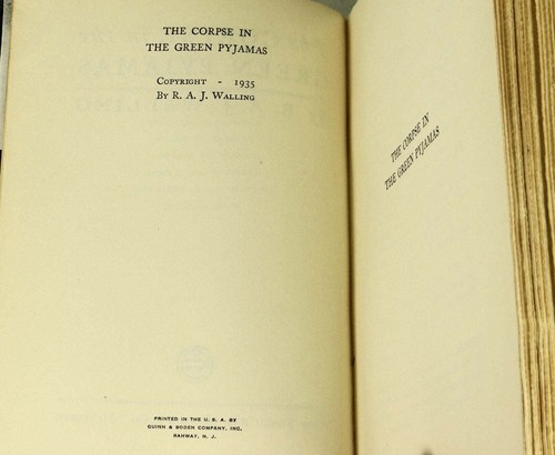 Corpse in the Green Pyjamas R.A.J. WALLING ~ ARC Proof 1st Edition 1935 Pajamas - Picture 5 of 5