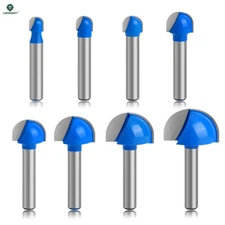 6mm 6.35mm(1/4") Shank Core Box Router Bit Set Round Nose Cove Wood Cutter BLUE