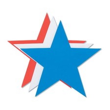 July 4th Stars, Foam Stars in Red, White and Blue, 9" American Stars