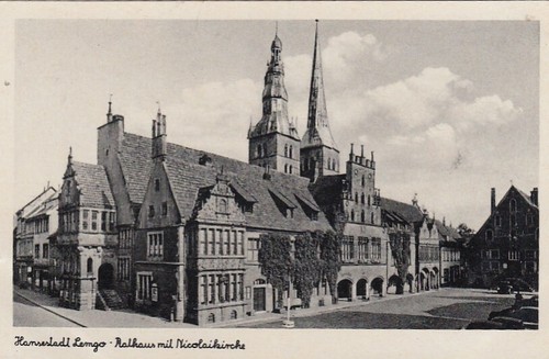 Ville hanséatique Lemgo, hôtel de ville avec église Nicolas ngl F6778