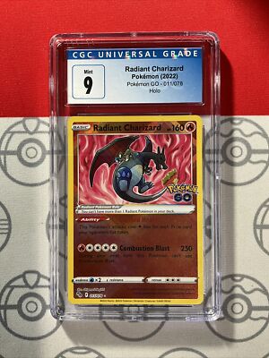 011 078 pokemon card CGC 9 MINT Radiant Charizard Pokemon Go Holo Pokemon Card 011/078 PSA 6014