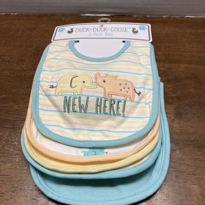 Duck Duck Goose Baby Boys 5 Pack Animal Bibs 0/9 Months NWT