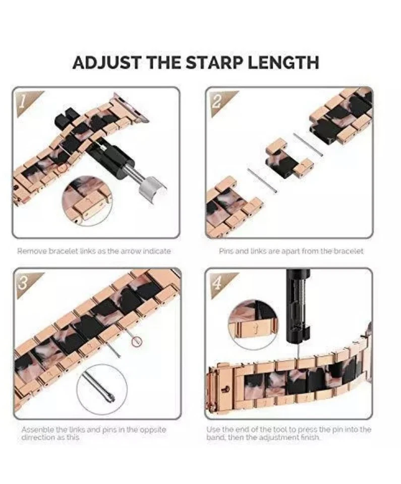 For Apple Watch Bands Wearlizer Fashion Metal Wristbands Replacement Iwatch S... - Image 3 of 3