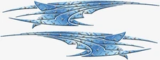 Auto Blue Flame side wrap Car Truck Trailer Graphic Decal Stickers Wrap 75" set
