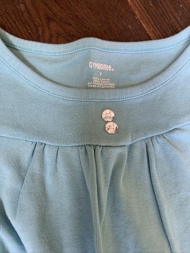 gymboree girls 7 floral hawaiian long skirt vguc long sleeve blue henley top set - Picture 3 of 8