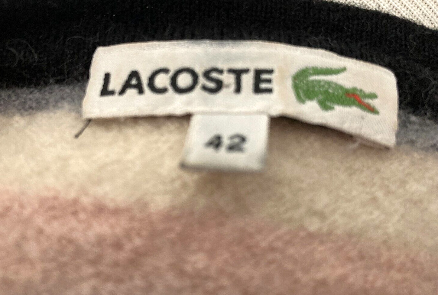 Lacoste Pure New Fine Merino Wool Sweater Dress Striped Size Small Women Bodycon thumbnail 2