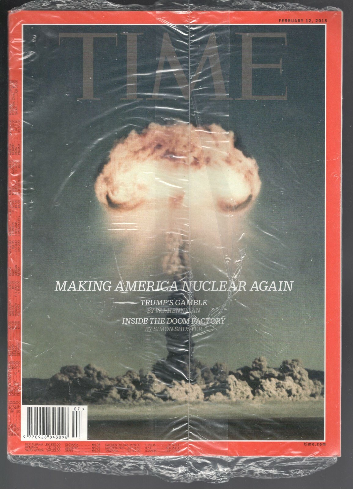 Time Magazine February 12, 2018 Making America Nuclear Again New Sealed